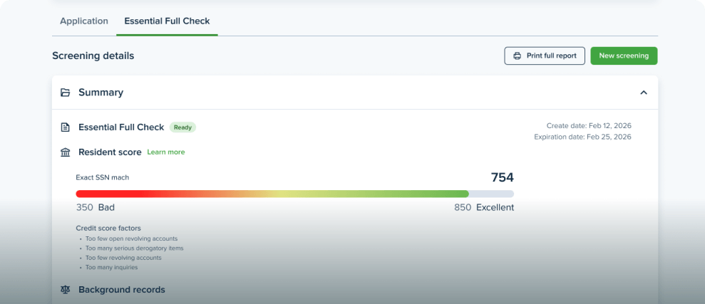 Access full criminal, eviction, and credit data