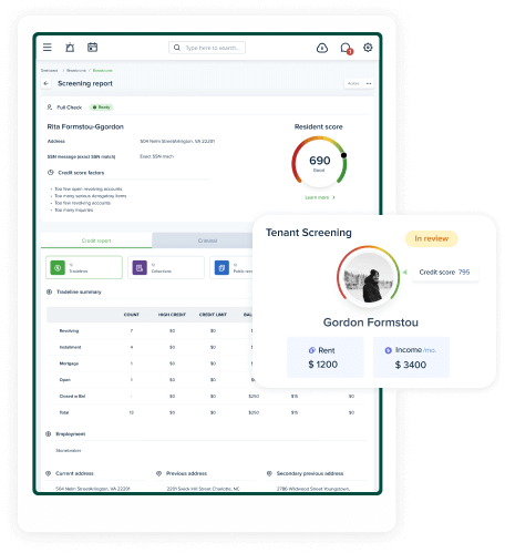 Screen and onboard tenants with just a few clicks